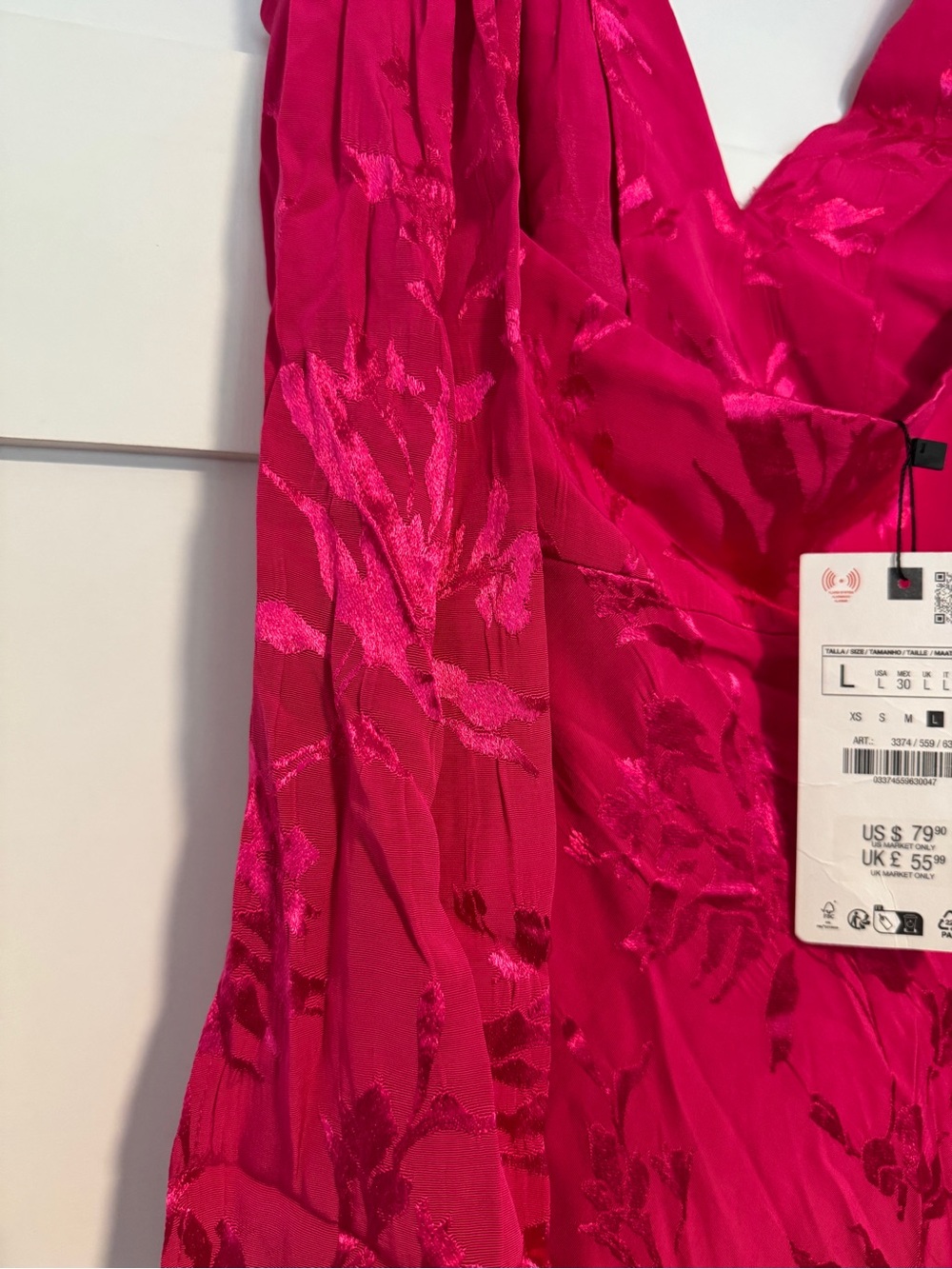 Zara Jacquard Midi Dress Bow - Picture 4 of 6
